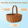 with Handle Imitation Rattan Basket Large Capacity Picnic Basket Handmade Basket  Grocery Shopping