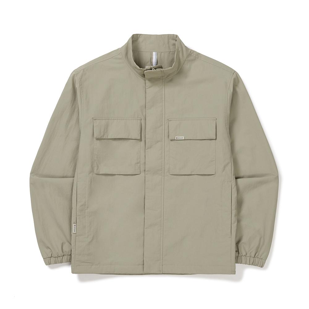 [Snowpeak] Camp Stand Neck Windbreaker Beige Gray (S24FMCWB14)