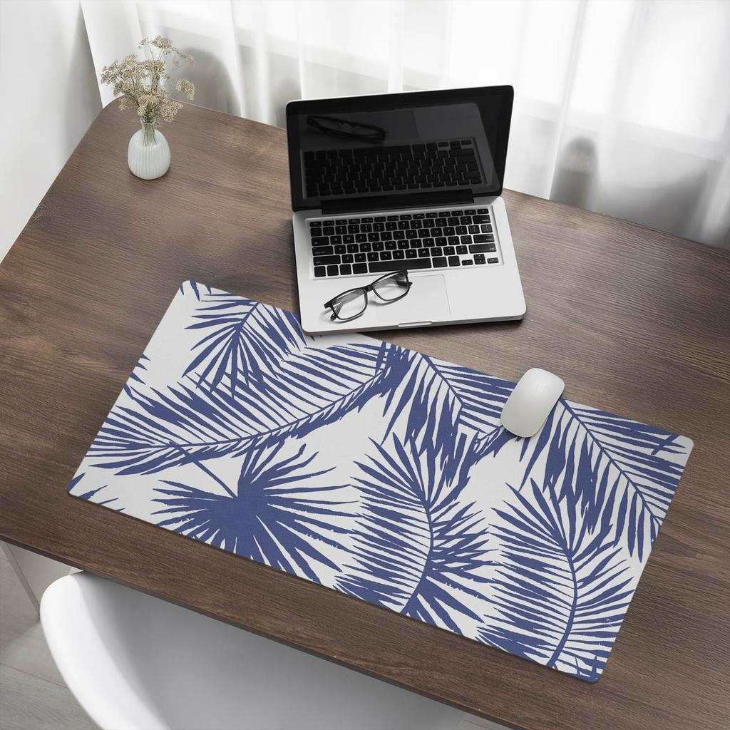 Modern Desk Mat for Remote Work, Palm Leaves Pattern, 90x45 cm