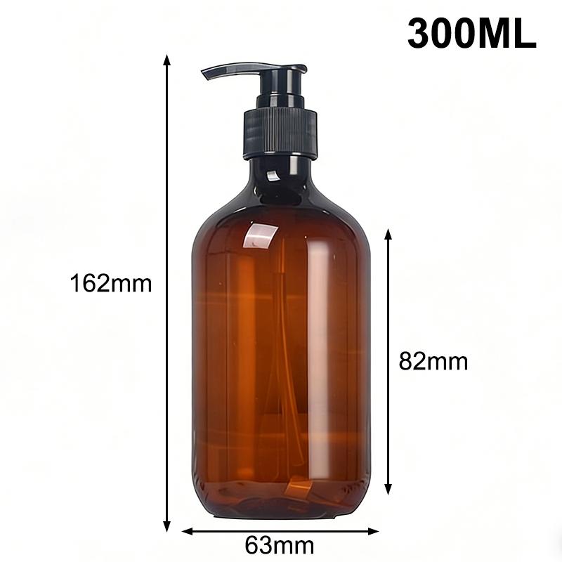 3Pcs 300/500Ml Portable Empty Pump Dispenser Bottles Cylinder Shampoo Lotion Durable Refillable Containers For Liquid Soap