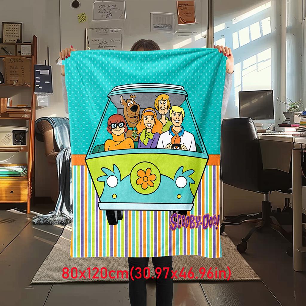 Halloween fantasy comedy adventure cartoon movie Scooby-Doo blanket soft home furnishing nap decoration four seasons warm Sherpa blanket U2