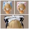 Jk Ruffled Headband Ribbon Bow Barrettes Sweet Lolita Lace Headband  Cosplay Accessory