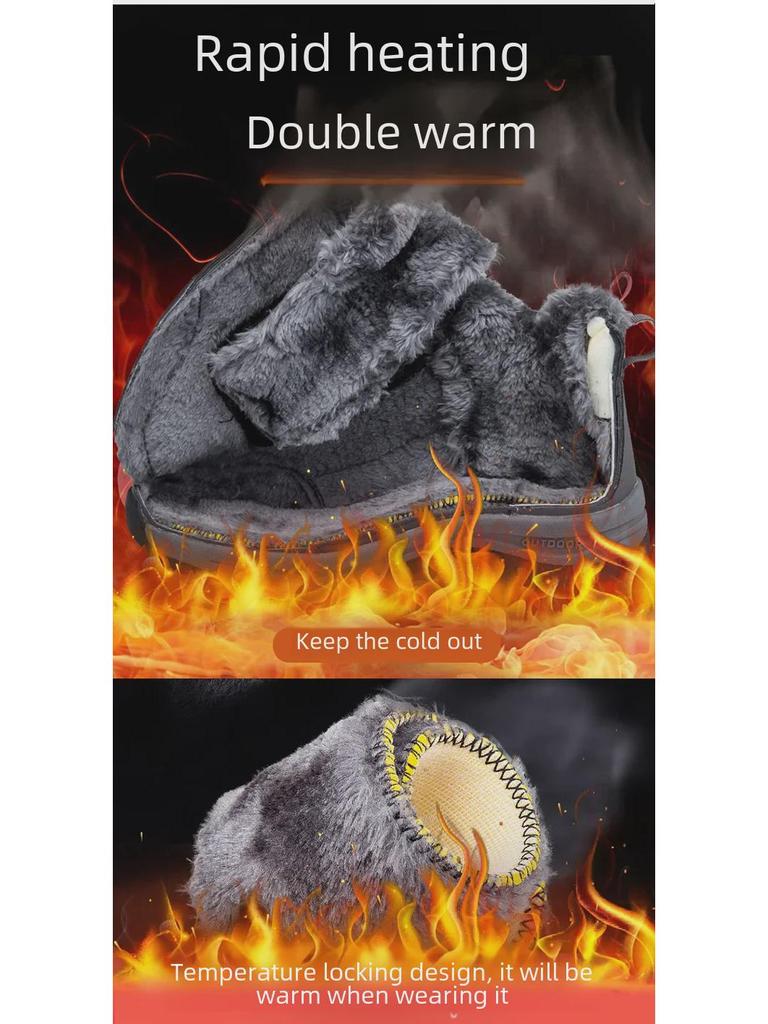 2023 Autumn/Winter Cross-Border Thick Velvet Warm Snow Shoes for Men & Women, Large Size 48