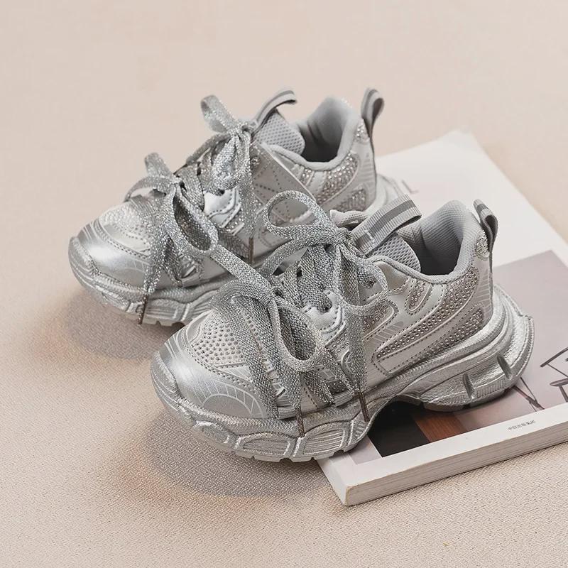 Детские кроссовки из дышащей сетки, весна/осень 2024 г., корейский стиль для мальчиков и девочек