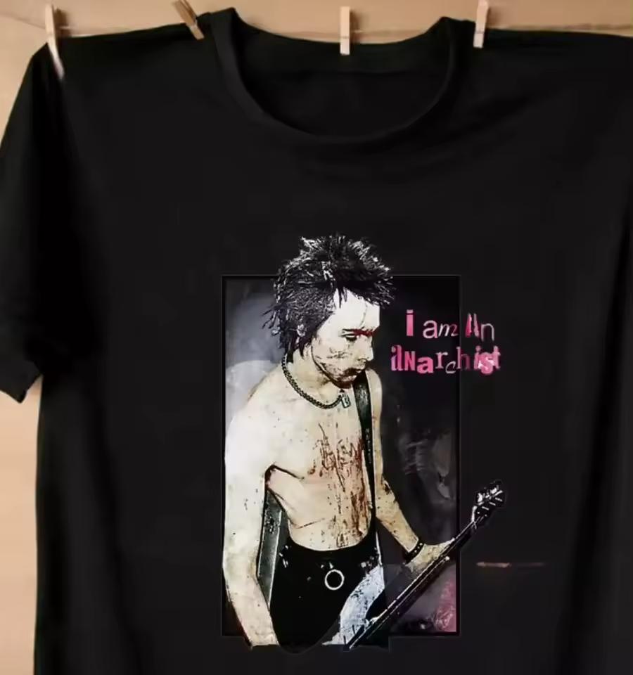 Sid Vicious I Am An Anarichist T Shirt Size S To 3XL vintage Washed Unisex fashion Stretched Casual Soft Versatile Stylish