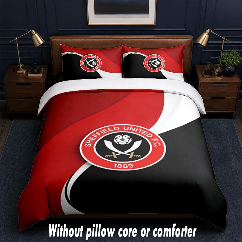 Футбольный дизайн Sheffield United Комплект постельного белья 1 пододеяльник + 2 наволочки Мягкое дышащее домашнее постельное белье