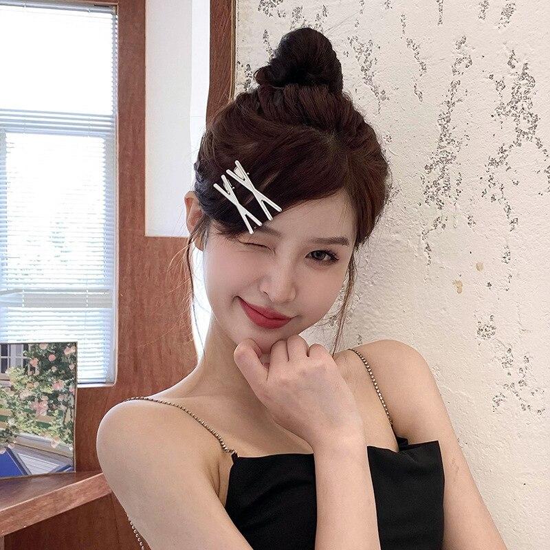 3 шт./компл., новая модная металлическая заколка для волос серебряного цвета BB, изысканная заколка нестандартной формы, заколка для волос, аксессуары для волос для девочек, головные уборы