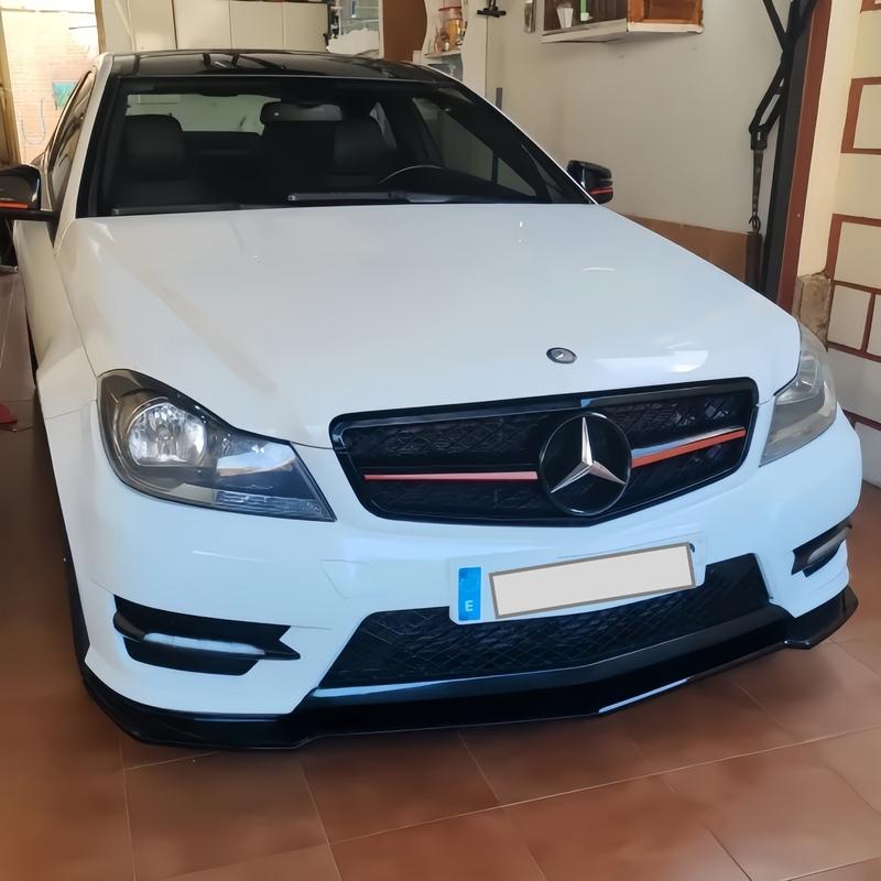 3Pcs Gloss Black Car Front Bumper Spiltter Lip For Mercedes-Benz C Class W204 S204 Facelift 2011-2014 AMG Line Tuning Bodykits