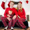 Christmas Family Matching Pajamas Set Long Sleeve Pullover Top Plaid Pants Pjs Sleepwear Set Soft Holiday Loungewear for Women Men Kids