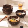 Natural Coconut Shell Bowl with Spoon Yogurt Dessert Sugar Water Bowl Fruit Salad Oatmeal Milkshake Light Eating Bowl