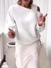 2024 Women's Casual Off-the-Shoulder Loose Fleece Sweatshirt - Autumn Long-Sleeved