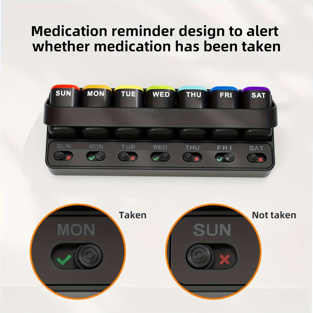 Weekly Pill Organizer - One Time a Day, 7 Day Travel Pill Case, Daily Medicine Organizer, Portable Pill Box