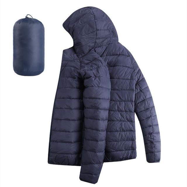Мужская походная пуховая хлопковая куртка с капюшоном, легкие парки на молнии с карманом, модная верхняя одежда, повседневная стеганая куртка и пальто, мужская зимняя куртка