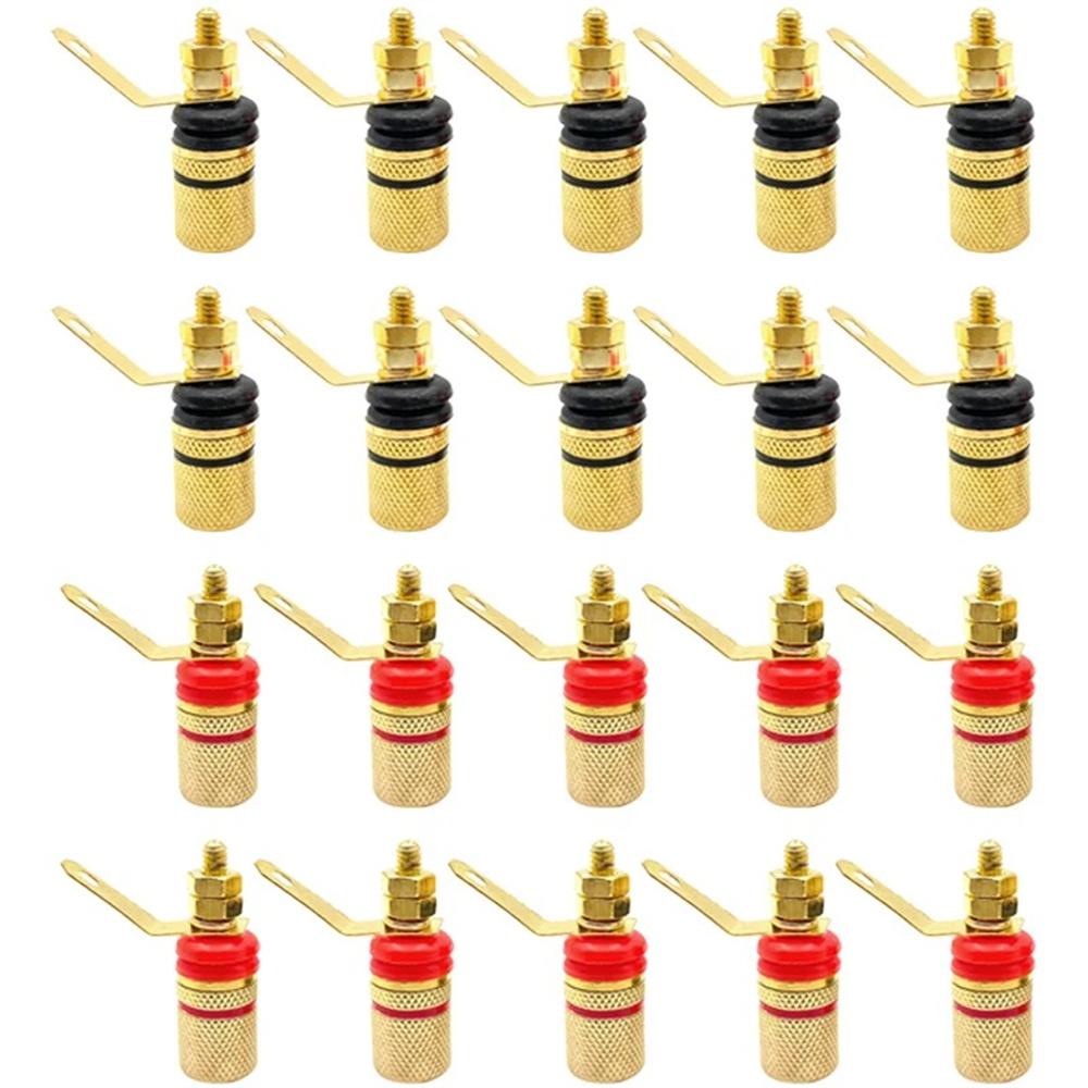 20Pcs 4mm Amplifier Speaker Terminal Binding Post Socket Connector Red & Black