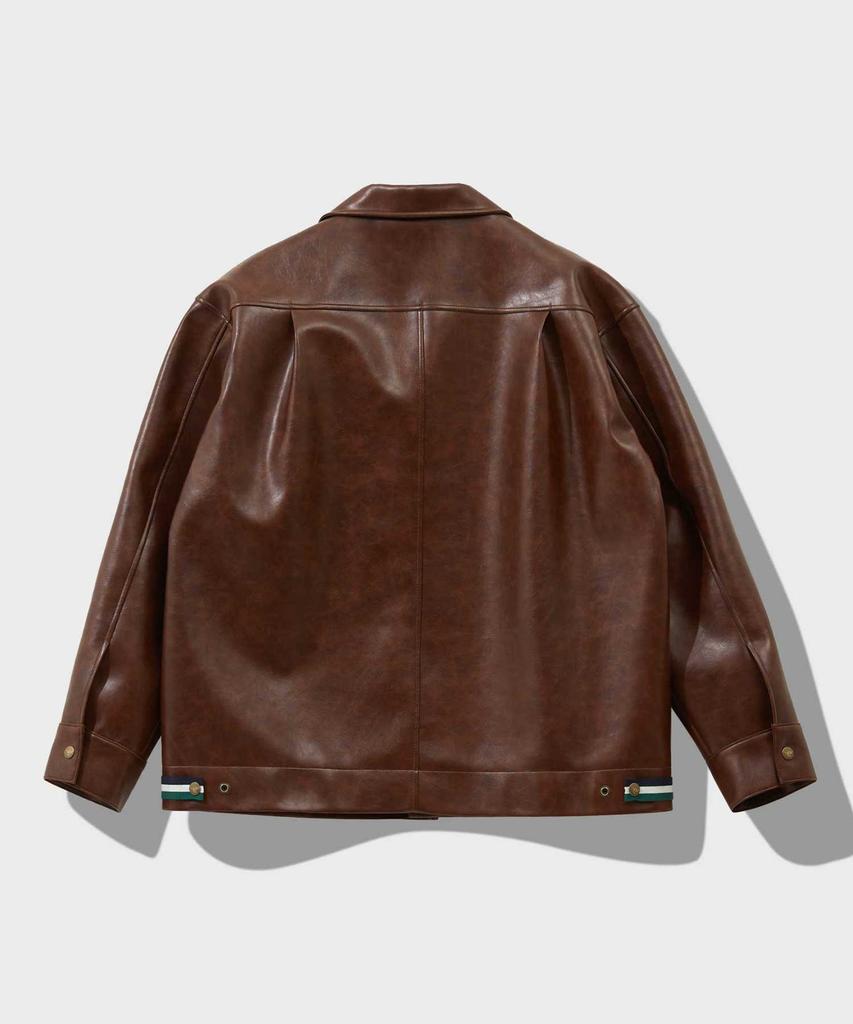 Ffeff Studio Leather Single Safari Jacket (Brown)