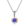 Solitaire Three Claw Zircon Moissanite Pendant Necklace with Link Chain, 925 Sterling Silver High-End Jewelry