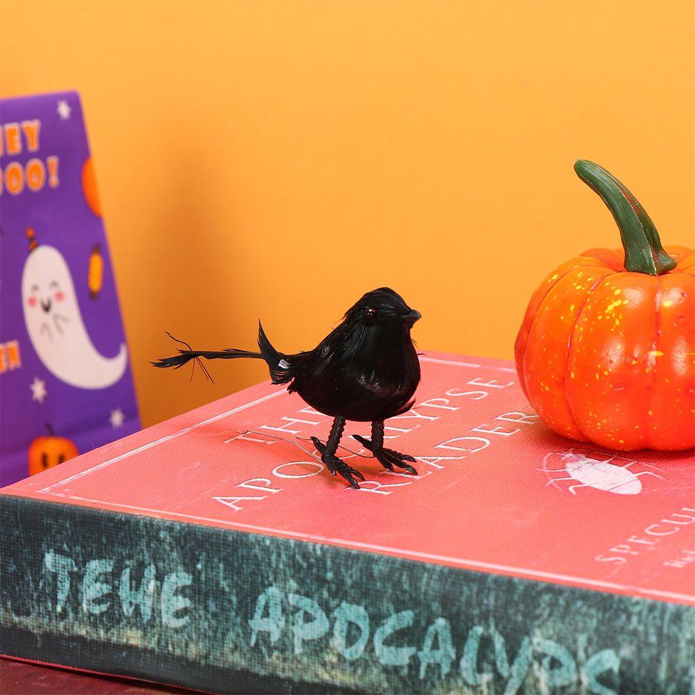 Model Party Event Supplies Artificial Crows Halloween Ornament Lifelike Black Bird Feathered Raven