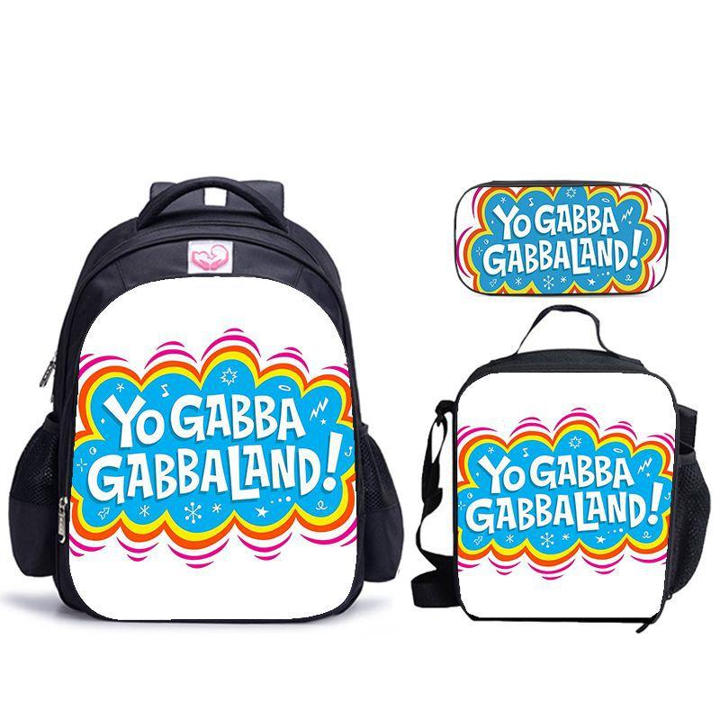 Школьный набор с принтом Yogabbagabba Yo Gabba Gabbalan Рюкзак Сумка для еды Пенал Набор из 3 предметов