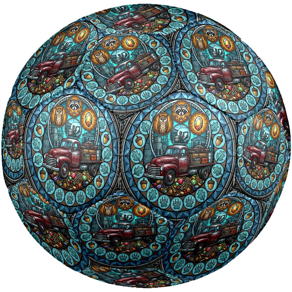Rustic Truck Treasures Round Football Size 5 Adult Ball Suitable for Training Matches and Outdoor Team.