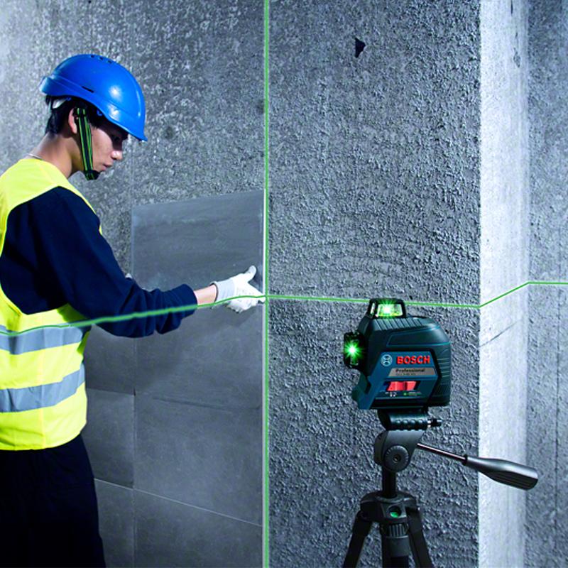Bosch Профессиональный лазерный уровень Gll3-60XG 3D12 Line Nivel Laser Высокомощный зеленый самовыравнивающийся крестовый лазерный уровень 360