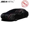 Автомобильные чехлы SEAMETAL, защитный чехол от снега/солнца с боковой молнией, светоотражающая полоса, солнцезащитный козырек, ветрозащитный, водонепроницаемый для седанов, внедорожников