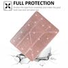 For iPad Pro 13 (2024) Case Y-Fold Stand Glitter Leather TPU Acrylic Clear Tablet Cover