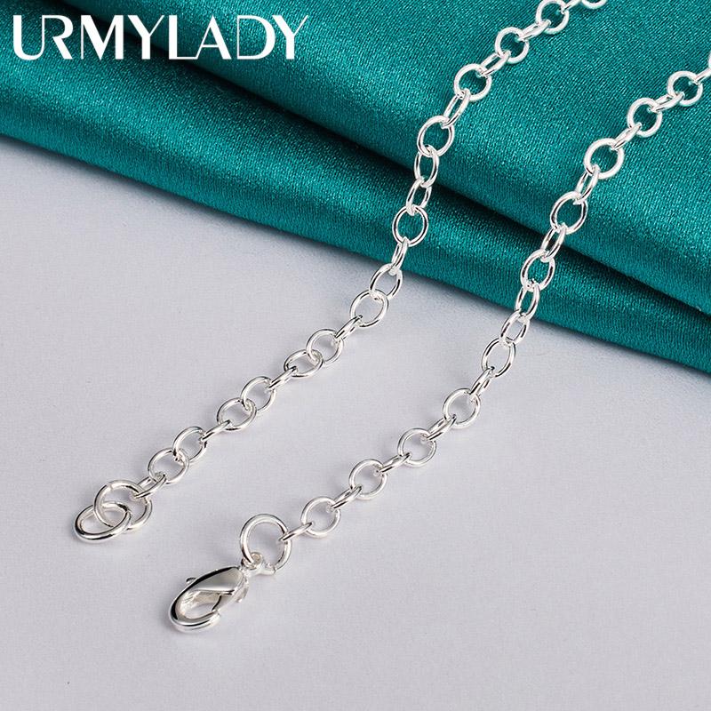 Ожерелье-цепочка из стерлингового серебра 925 пробы с сердечком, 20-дюймовое ожерелье, модные ювелирные изделия