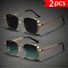 2 Pairs Of Classic Punk Style Fashionable Glasses Suitable For Both Men And Women Available In Multiple Colors