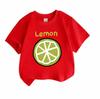 Unisex Kids 100% Cotton Crew Neck Short Sleeve T-Shirt, Cute Lime Lemon Slice Print Casual Tees for Boys Girls Summer Soft Breathable Daily Wear Tops