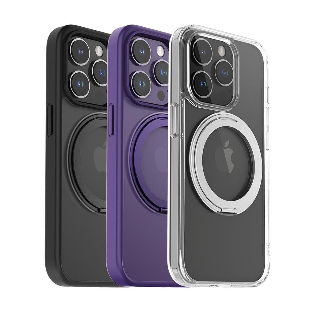 Матовый чехол для телефона с вращающейся подставкой на 360 ° для iPhone 13 14 15 Pro Max 15 14 Plus с магнитными кронштейнами Magsafe, защитный чехол для телефона