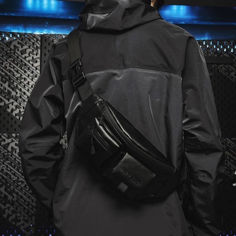 Однотонная мужская нагрудная сумка Легкая поясная сумка для телефона Простая спортивная сумка для телефона Мужская