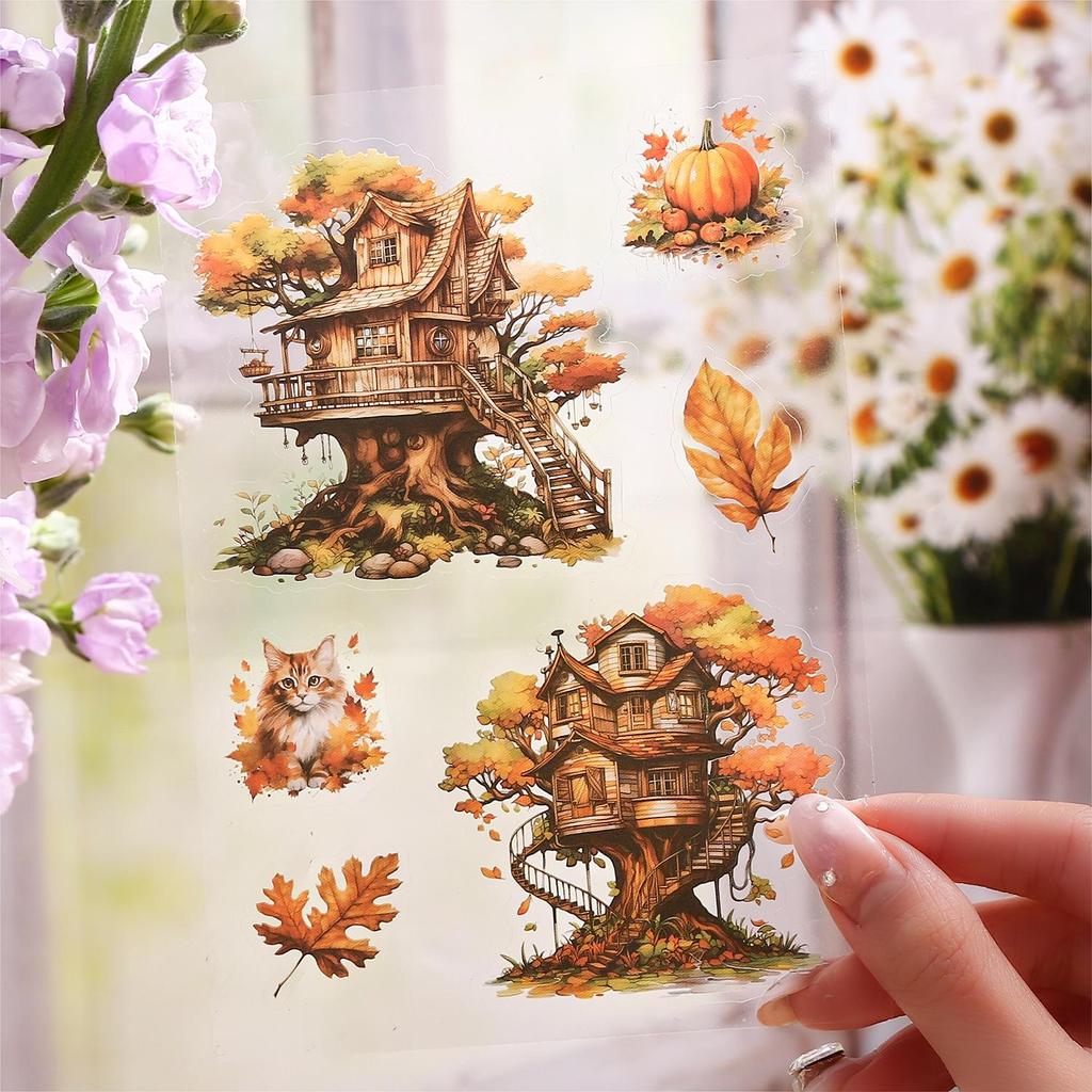 Wonderful Day PET Sticker Book: Secret Garden Series for Retro Journal DIY (20 Sheets)
