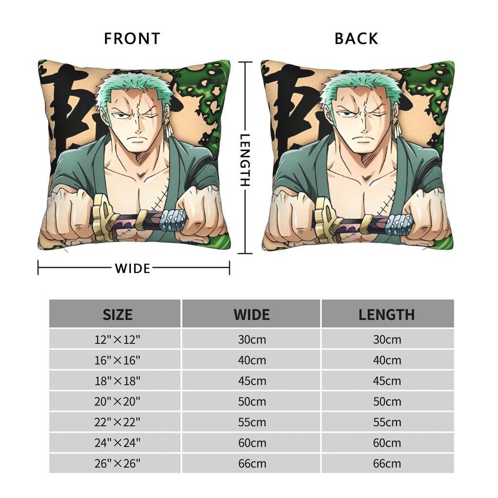 Luffy Anime Zoro Square Pillow Case Anime Cushion Covers Funny Polyester Decorative Throw Pillow Case Cover For Living Room