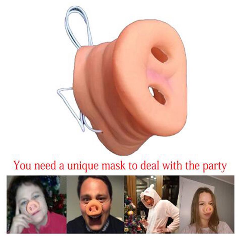 Милый Хэллоуинский резиновый свиной нос костюм пятачок смешные трюки тематическая маска для вечеринки