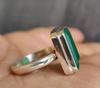 Изумрудное кольцо для женщин, эффектное кольцо, серебро 925 пробы, кольцо с драгоценным камнем, украшения ручной работы, кольцо в стиле бохо, подарок для нее