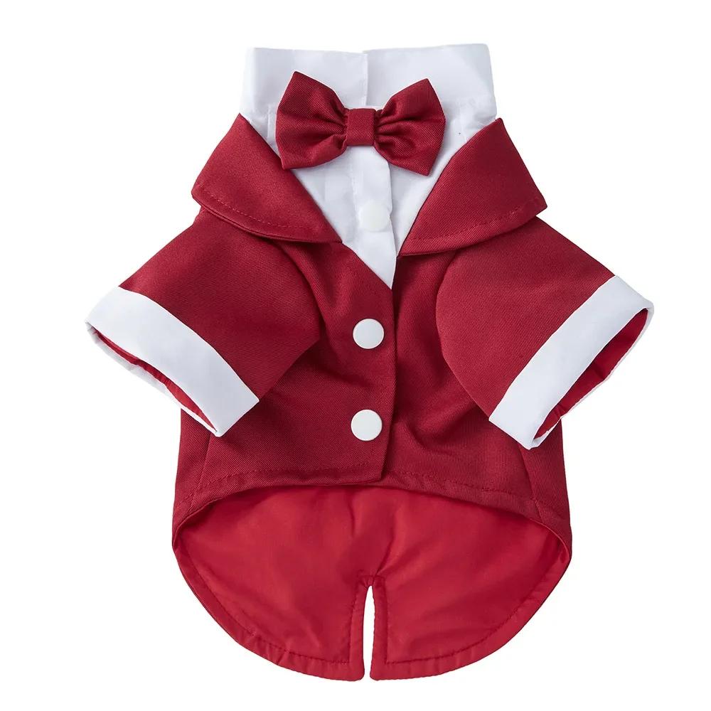 Western-Style Teddy Autumn Dog Clothes with Polyester Necklace Fashionable Pet Costume Gown for Small Dogs