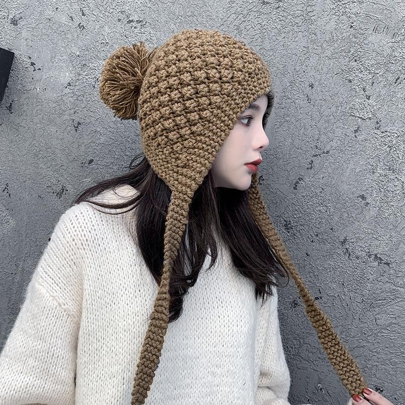 Ретро-ушная защитная шерстяная шапка женская осенне-зимняя теплая вязаная шапка Baotou Tide Lei Feng Hat