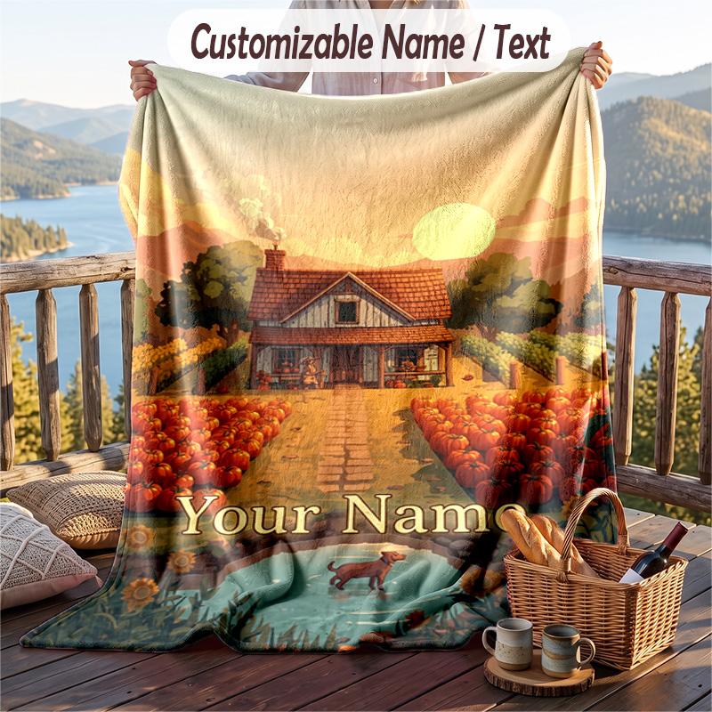 Custom Text Flannel Throw Blanket, Lightweight Cozy Bed Sofa BlanketStardew Valley