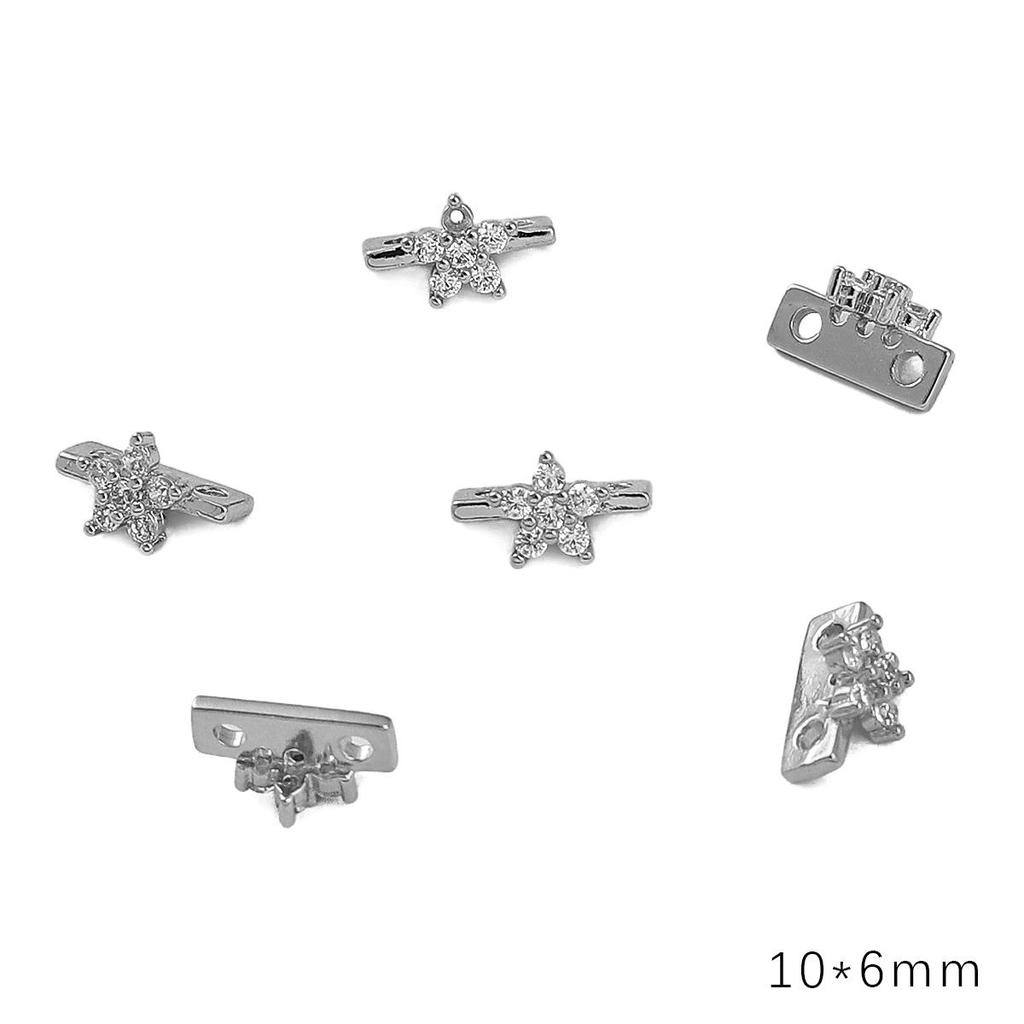 Медные двухдырочные разделительные бусины для изготовления украшений своими руками с металлическим покрытием