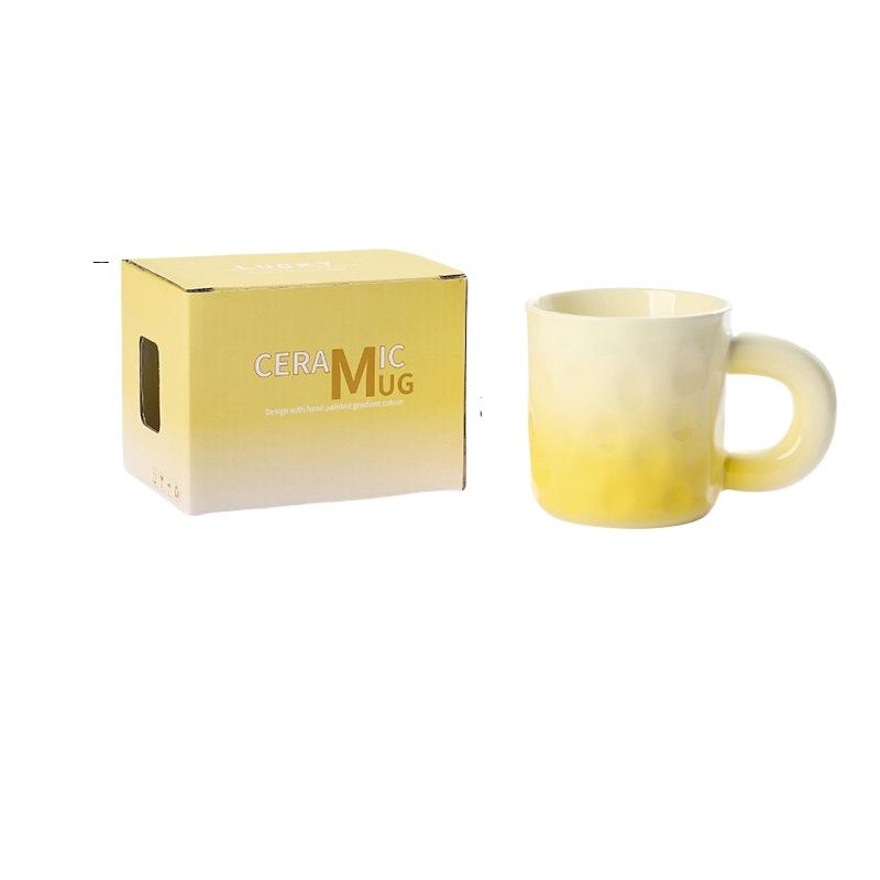 1PC Explosions Gradient Mug Lovers High-value Cream Ins Wind Ceramic Cups with Gift Cups Wholesale Coffee Mug