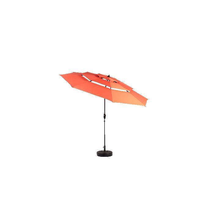Parasol extérieur rectangulaire double face de 4,5 m avec manivelle (orange) (sans pied)