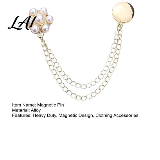 Magnetic Cuff Fixer Faux Pearl Flower Clothing Pin Button Clip for Shortening Quick Hem Adjustment Tool Shirt Hems Pants Legs Clothes Decorative