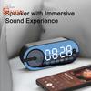 Портативная Bluetooth-совместимая колонка 5.0 с великолепными зеркальными часами, улучшенными басами и захватывающим стереозвуком — беспроводная колонка