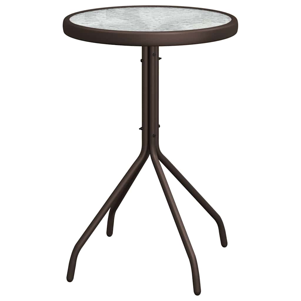 Garden Bistro Set 3 pcs Brown Steel