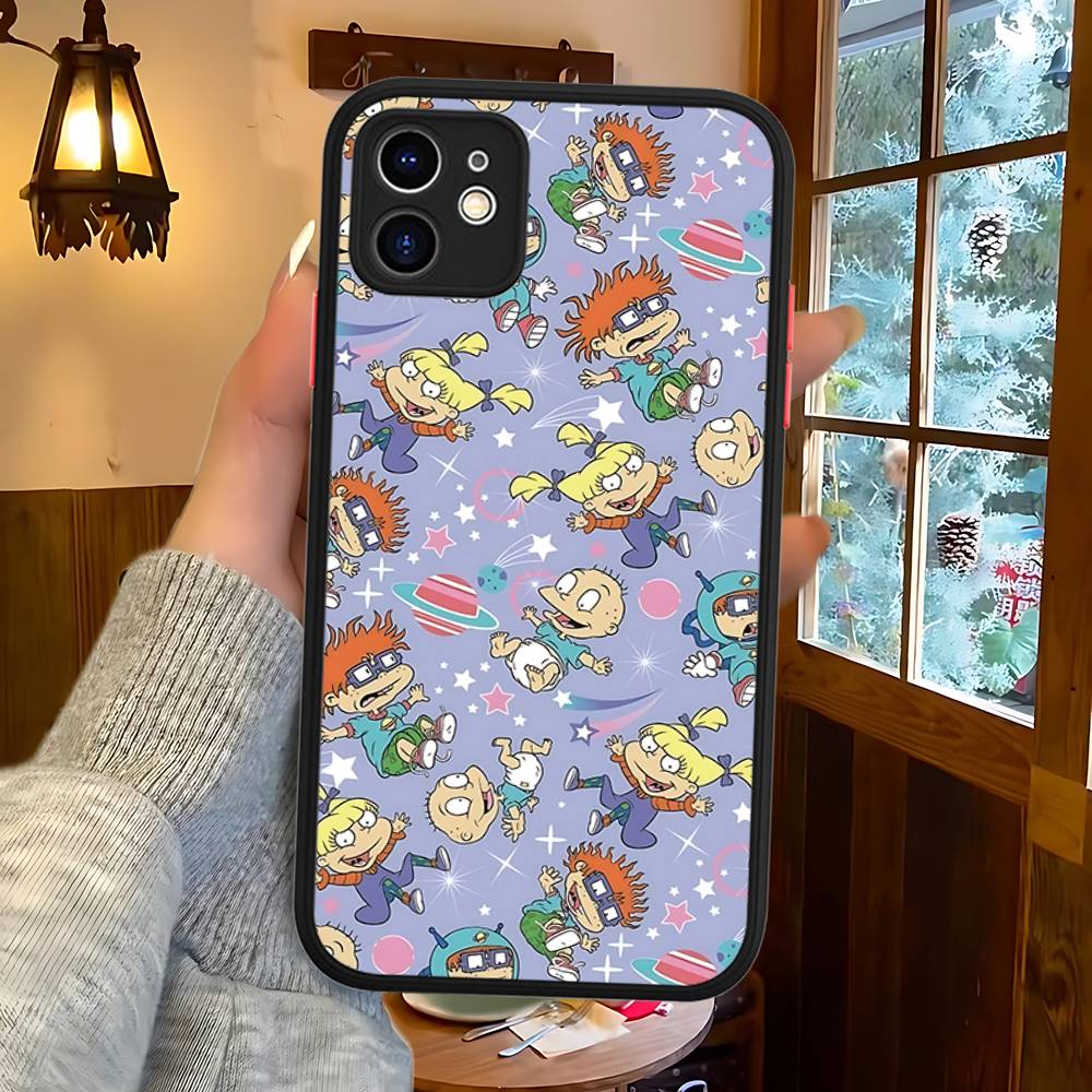 Funny Cartoon R-Rugrat Phone Case For IPhone 16 15 14 11 12 13 Pro Max Plus 12 XS Max Back Cover Matte Case