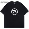 Punk Aphex Twin Print T-Shirt Oversize Hip Hop Streetwear Harajuku T Shirt Goth Summer Top Short Sleeve Cotton Clothes