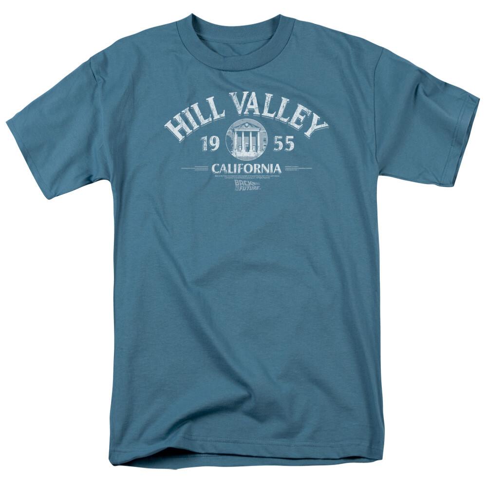 Back to the Future Hill Valley 1955 T Shirt Mens Licensed Retro Movie Tee Slate