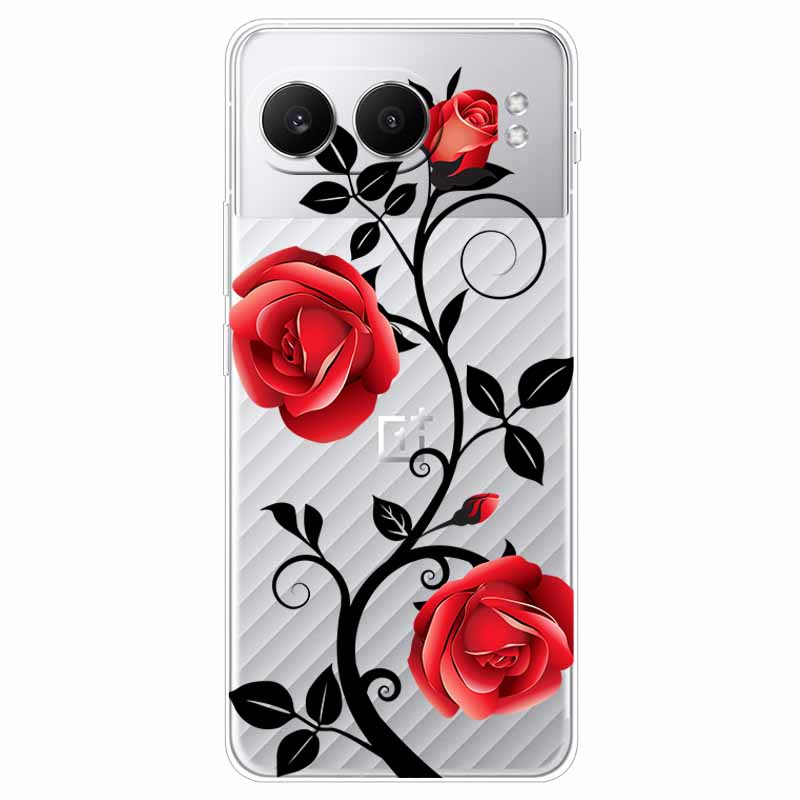 Чехол для Oneplus Nord 4 6,74'' Цветы Прозрачный ТПУ Силикон Funda Capa для Oneplus Nord 4 Nord4 5G Мягкие Чехлы Сумки