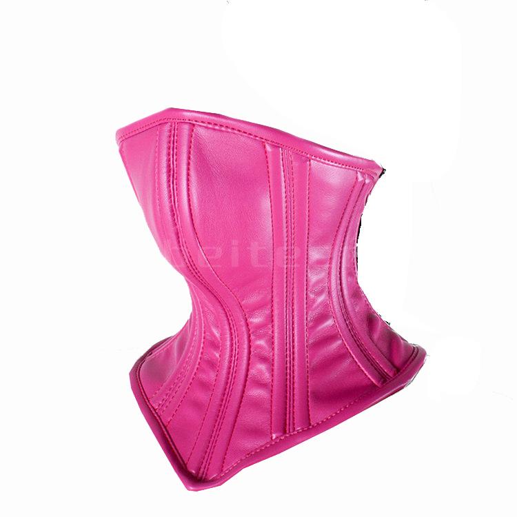 Запираемый ПУ Кожаный Ошейник для Шеи Ограничители Позы Ролевые Игры Маска на Половину/Все Лицо БДСМ Упряжь Взрослая Игра Секс-Игрушки