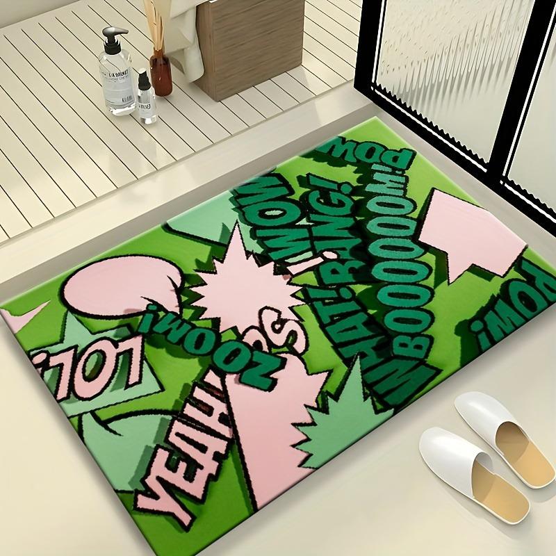 Креативный коврик для двери ванной комнаты с граффити, суперабсорбирующий ковер, нескользящие коврики для ног, декор для ванной комнаты, моющиеся коврики для туалета